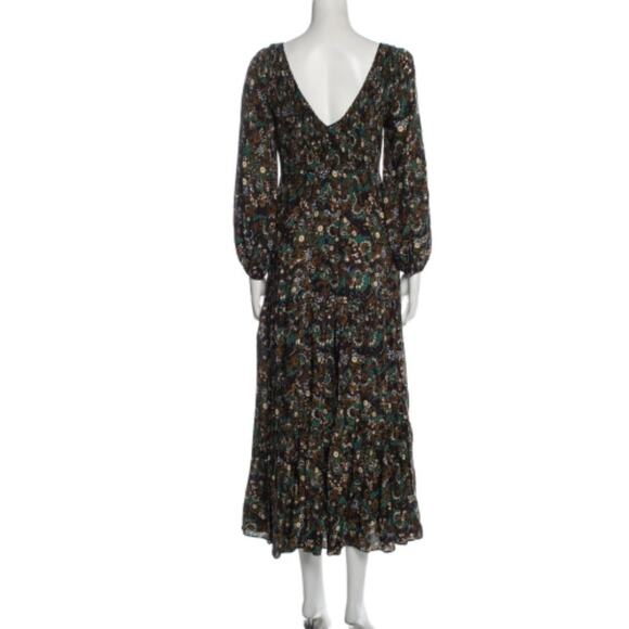 Rixo Circle Print Silk Blend Tiered Midi Dress Size Small - Picture 4 of 4